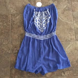 Royal blue lace romper